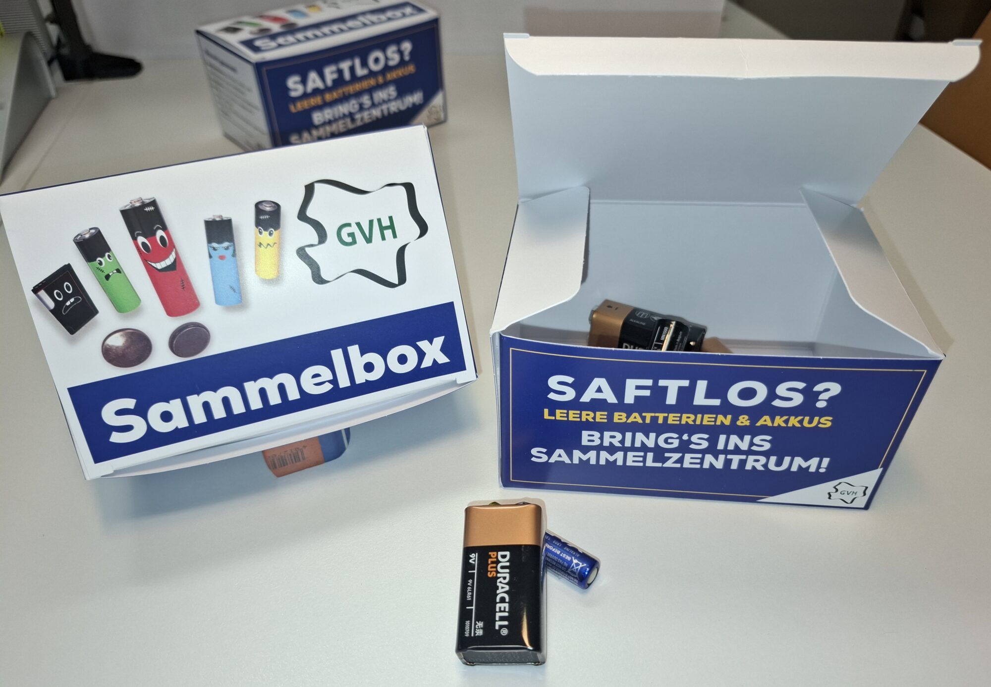 Batterie Sammelbox aus Karton
